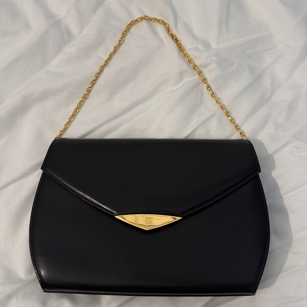 Givenchy Black Leather Crossbody Bag with Gold Chain